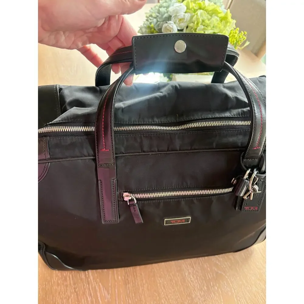 TUMI Classic Travel Weekender Carry On Black Nylon Leather Trim - 48724D